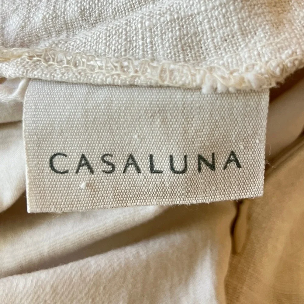 Casaluna Heavyweight Linen Blend Duvet Cover King Natural Cream Textured Boho